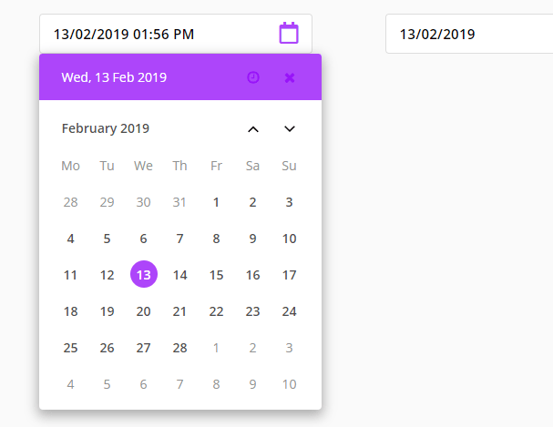 Hermosa fecha sensible & biblioteca de selector de tiempo-selector de fecha de ventana